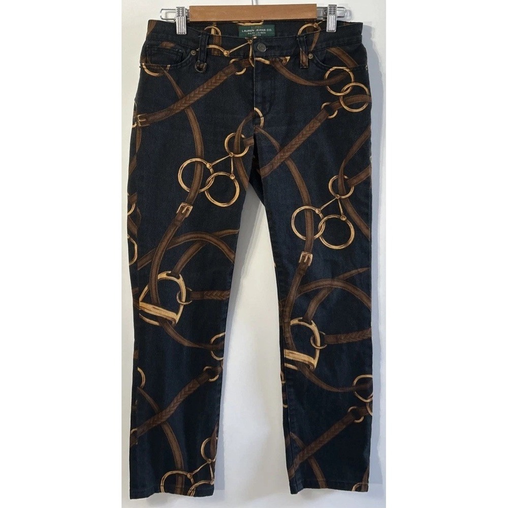 Vintage Women's Lauren Ralph Lauren Equestrian Chino Pants 6 Petite AOP